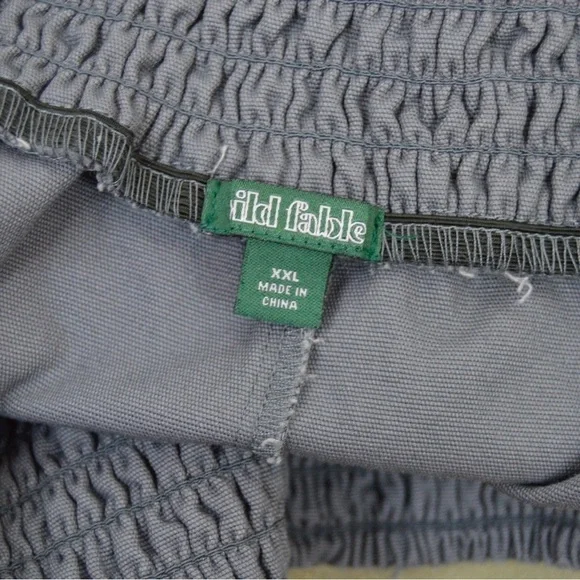 Wild Fable Smocked Waistband Raw Hem High Rise Shorts, Size XXL Grey Microstripe - Picture 4 of 9